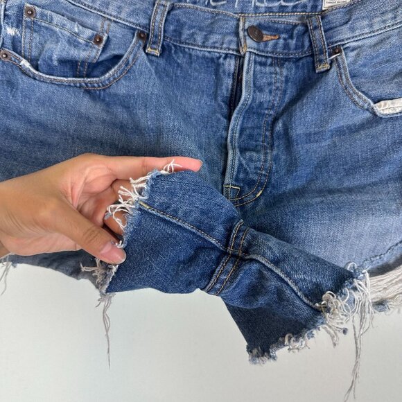 Free People Sofia Short 31 Denim Boho Western Fray Hem Summer Casual Everyday - Picture 5 of 9